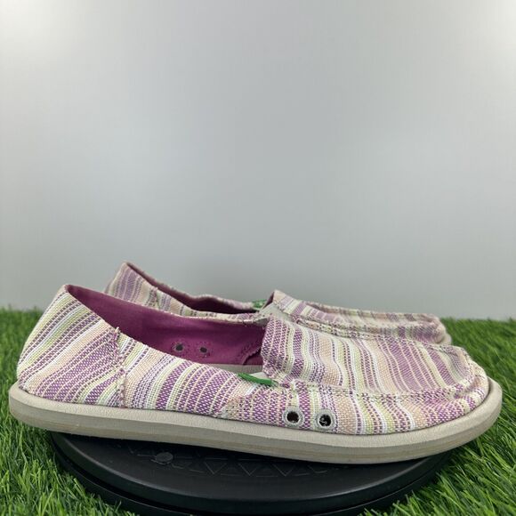 Sanuk Shoes - Sanuk Donna Blanket Womens Size 8 Pink Cushion Sole Slip On Loafers Shoes